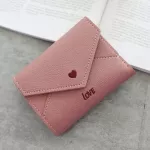 Fashion Mini Women Wallet Love Letters Embroidered Litchi Pattern New Women Small Thin Hasp Purse Short Cards Holder Wallet
