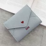 Fashion Mini Women Wallet Love Letters Embroidered Litchi Pattern New Women Small Thin Hasp Purse Short Cards Holder Wallet