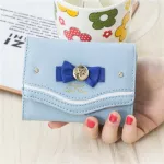 Fashion Mini Women's Cute Bows Short Wallet Lady Girls Hasp Card Holder Clutch Coin Purse PU Leather New