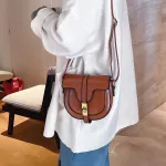 Fashion Crossbody Bags For Women Saddle Bags PU Leather Shoulder Messenger Bags Semi-circle Handbags French Niche Design Bag