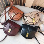 Fashion Crossbody Bags For Women Saddle Bags PU Leather Shoulder Messenger Bags Semi-circle Handbags French Niche Design Bag