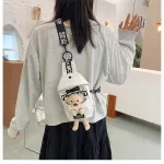 กระเป๋าสะพายข้างเด็ก /Cute cartoon plush doll one-shoulder messenger bag fashion chest bag