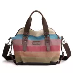 กระเป๋าสะพาย Canvas casual retro fashion one-shoulder diagonal large-capacity female contrast color stitching bag