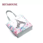 Miyahouse Canvas Oulder Bag Women Tote Handbag Eiffel Tower Printed Ca Totes Fe Beach Bag Bolsa Finina