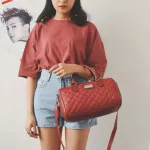 New Women's Bags Pu Leather Solid Cr Mesger Mango Women's Bag Diamond Chec Oulder Handbag