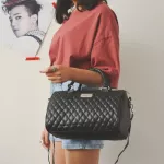 New Women's Bags Pu Leather Solid Cr Mesger Mango Women's Bag Diamond Chec Oulder Handbag