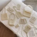 Handmade Women Pearl Bags Beaded Oulder Bags Charm Acrylic Beads Bag White Pearls Crossbody Bag Ning Clutch Se Lady