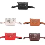 DIINOVIVO Rivet Waist Bag For Women 2020 PU Leather Fanny Pack Women Letter Fanny Waist Packs Chest Bag Female Bag Mini WHDV1184