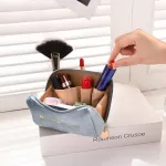 DOOZEEPA Velvet Make Up Organizer Soft Girl Lipstick Bag Women Travel Cosmetic Bag Beautician Beauty Case Makeup Bag necessaire
