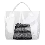 Easy shopping Popular hot sale Women's Fashion Transparent Snake Pattern Handbag Casual Beach Bag Bucket Bag Lowest price
