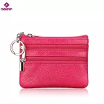 DOLOVE Genuine Leather Small Wallet Women Coin Bag double zipper Womens Wallets and Purses Leather Wallet Small Clutch Bag