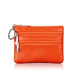 Dolove Genuine Leather Small Wallet Women Coin Bag Double Zipper Womens Wallets and Purses Leather Wallet Small Clutch Bag