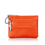 DOLOVE Genuine Leather Small Wallet Women Coin Bag double zipper Womens Wallets and Purses Leather Wallet Small Clutch Bag