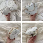 Embroidery Flowers Design Women Heart Clutch Evening Bags Gold Chain Shoulder Bags Girls Handbags Purses For Ladies Party Bags