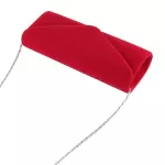Elegant Red Suede Female Solid Women Evening Bags Envelope Clutch Bag Girl Wedding Party Handbag Velour Prom Chain Shoulder Bag
