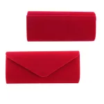 Elegant Red Suede Female Solid Women Evening Bags Envelope Clutch Bag Girl Wedding Party Handbag Velour Prom Chain Shoulder Bag