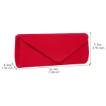 Elegant Red Suede Female Solid Women Evening Bags Envelope Clutch Bag Girl Wedding Party Handbag Velour Prom Chain Shoulder Bag