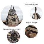 Ethnic Embroidery Flower Woven Beaded Tassel Flap Women Backpack Shoulder Bags