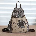 Ethnic Embroidery Flower Woven Beaded Tassel Flap Women Backpack Shoulder Bags