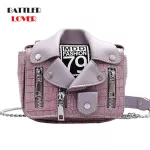 European Fashion Famous Brand Designer Motorcycle Bags Jacket Shape Shoulder Messenger Bag for Women Leather Luxury Handbag
