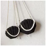 Elegant Velvet Shell Shape Designer Bag Ladies Shoulder Bag Fashion Banquet Party Chain Crossbody Bags For Women Pearl Portable