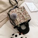 Elegant Female Pearl Tote Bag 2019 Fashion New High Quality Woolen Women's Designer Handbag High capacity Shoulder Messenger Bag