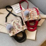 Elegant Female Pearl Tote Bag 2019 Fashion New High Quality Woolen Women's Designer Handbag High capacity Shoulder Messenger Bag