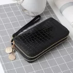 Double Zipper Wallet Bag For Women Female PU Leather Long Phone Card Holder Coin Pocket Clutch Purses Money Bags Fashion Handbag