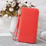 Double Zipper Wallet Bag For Women Female PU Leather Long Phone Card Holder Coin Pocket Clutch Purses Money Bags Fashion Handbag