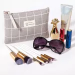 eTya Women Plaid Makeup Bag Cute Cosmetics Makeup Bag Travel Ladies Zipper Toiletry Pencil Purse Organizer Purse Pouch Handbags