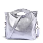 European Fashion Silver Color Handbags woman Vintage Casual PU Leather Crossbody Bags for Women 2020 High Capacity Shoulder Bags