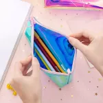 ETYA Transparent Cosmetic Bag Fashion Travel Makeup Bag Zipper Make Up Organizer Pouch Toiletry Student Pencil