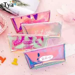 ETYA Transparent Cosmetic Bag Fashion Travel Makeup Bag Zipper Make Up Organizer Pouch Toiletry Student Pencil