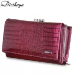 DICIHAYA Genuine Leather Women Wallet CrocodileCoin Pocket LongDesign Clutch Bag Cowhide leather Wallet Card Holder Female Purse