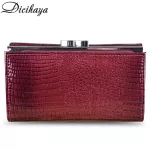 DICIHAYA Genuine Leather Women Wallet CrocodileCoin Pocket LongDesign Clutch Bag Cowhide leather Wallet Card Holder Female Purse