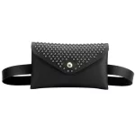 Fanny Pack Women Belt Bag rivet Waist Bag Women's Pure Color PU leather Messenger Shoulder bag Phone Pouch Punk Belt Bag Purse