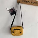 Fashion Canvas Cross Body Bag Women Solid Color Canvas Shoulder Bag Casual Handbag Simple Zipper Purse Coin Bag 15