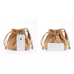 Fabric Small String Purse Female Casual Mini Cellphone Bag Boho Bohemian Crossbody Bag String Bucket Cell Phone Purse Pouch Bag