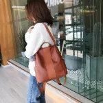 Fashion Backpacks Women's Outdoor Simple Zipper Contrast Color Shoulder Bag Backpack Girls Student Casual Travel Bag Bookbag