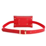 Fanny Pack Women Belt Bag rivet Waist Bag Women's Pure Color PU leather Messenger Shoulder bag Phone Pouch Punk Belt Bag Purse