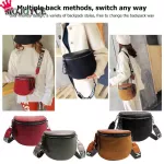 Fashion Crossbody Bag for Women PU Leather Messenger Shoulder Saddle Bags Lady Semicircle Zipper Handbags