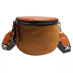 Fashion Crossbody Bag for Women PU Leather Messenger Shoulder Saddle Bags Lady Semicircle Zipper Handbags