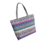 Fashion Casual Totes Women Canvas Bags Girls Geometric Print Shopping Handbag Striped Shoulder Bag High Quality Women Bagsh10
