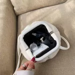 Fashion Elegant Cloud Women Clutch Baguette Shape Bag Pleated Dumpling Shoulder Messenger Bag Phone Cute Lady Crossbody Bag