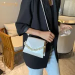 Fashion Exquisite Shopping Bag Women Pure Color Leather Tote Shoulder Bag Casual Pearl Handle Crossbody Handbag