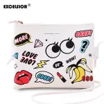 EXCELSIOR Women's Bag Cartoon Printed Small Women's PU Leather Handbag Crossbody Shoulder Bag Purses Clutches for Girls Designer