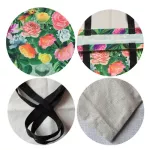 Exclusive Watercolor Horse Print Linen Shopping Bag Folding Reusable Traveling School Bags  Casual Handbags For Women