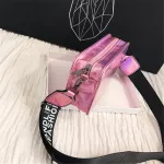 Fashion Laser Color Women Shoulder Bags Popular Girls Letter Handbag Messenger Bags Lady Crossbody Bag with Wide Strap