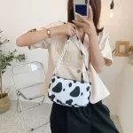 Fashion Cow Milk Print Women Handbag Totes Female Casual Underarm Shoulder Bags Popular Simple Female Daily Bag