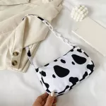 Fashion Cow Milk Print Women Handbag Totes Female Casual Underarm Shoulder Bags Popular Simple Female Daily Bag